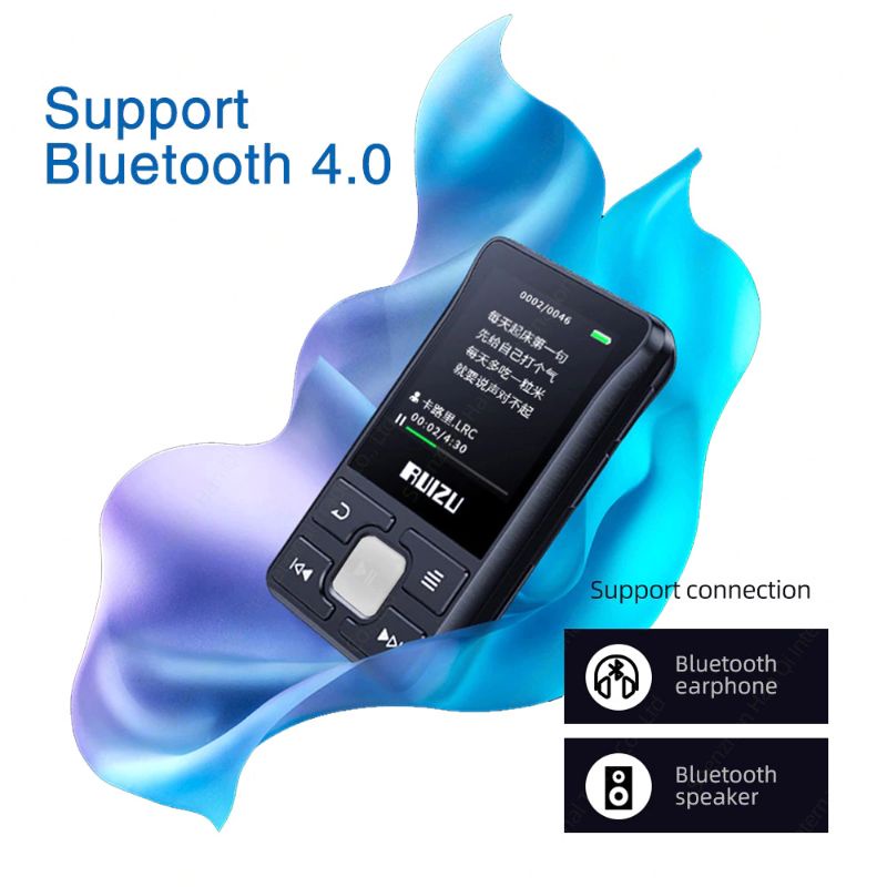 Ruizu X55 Pedometer Bluetooth mp3 Player 8gb back clip sport portable music FM radio video Walkman ebook reader