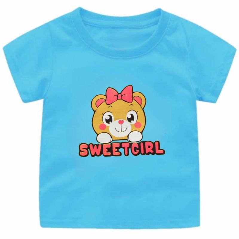 Atasan kaos anak perempuan sweet girl 1-12 tahun ukuran s.m.l.xl.xxl.xxxl baju anak cewek cute