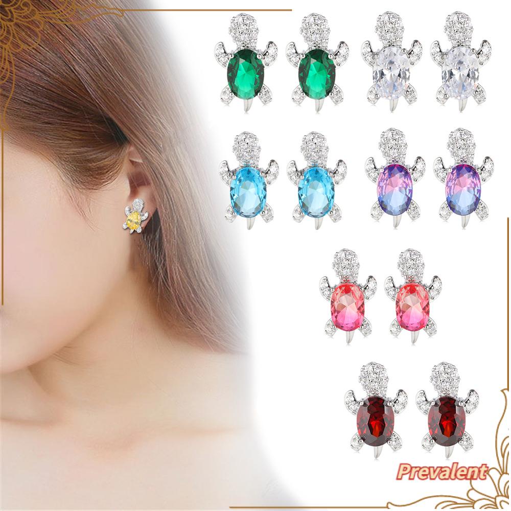 PREVA Stud Earrings Women Multicolor Vintage Turtle Shaped