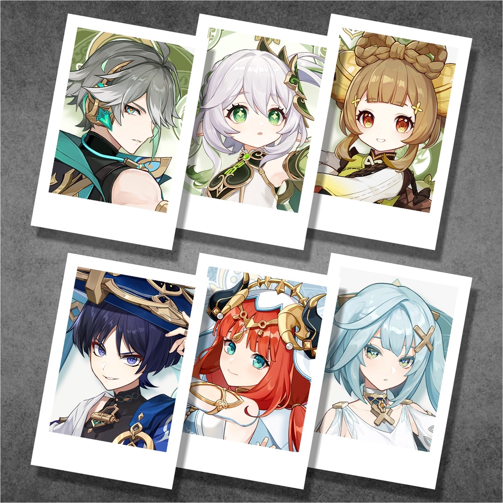 Koleksi Polaroid Anime Game Genshin Impact A1 - Putih - Ayaka Diluc Eula Ganyu HuTao Jean Kazuha Keqing Klee Kokomi Nahida Nilou Shogun Tartaglia Venti Xiao Yae Miko Yelan Yomiya Zhongli