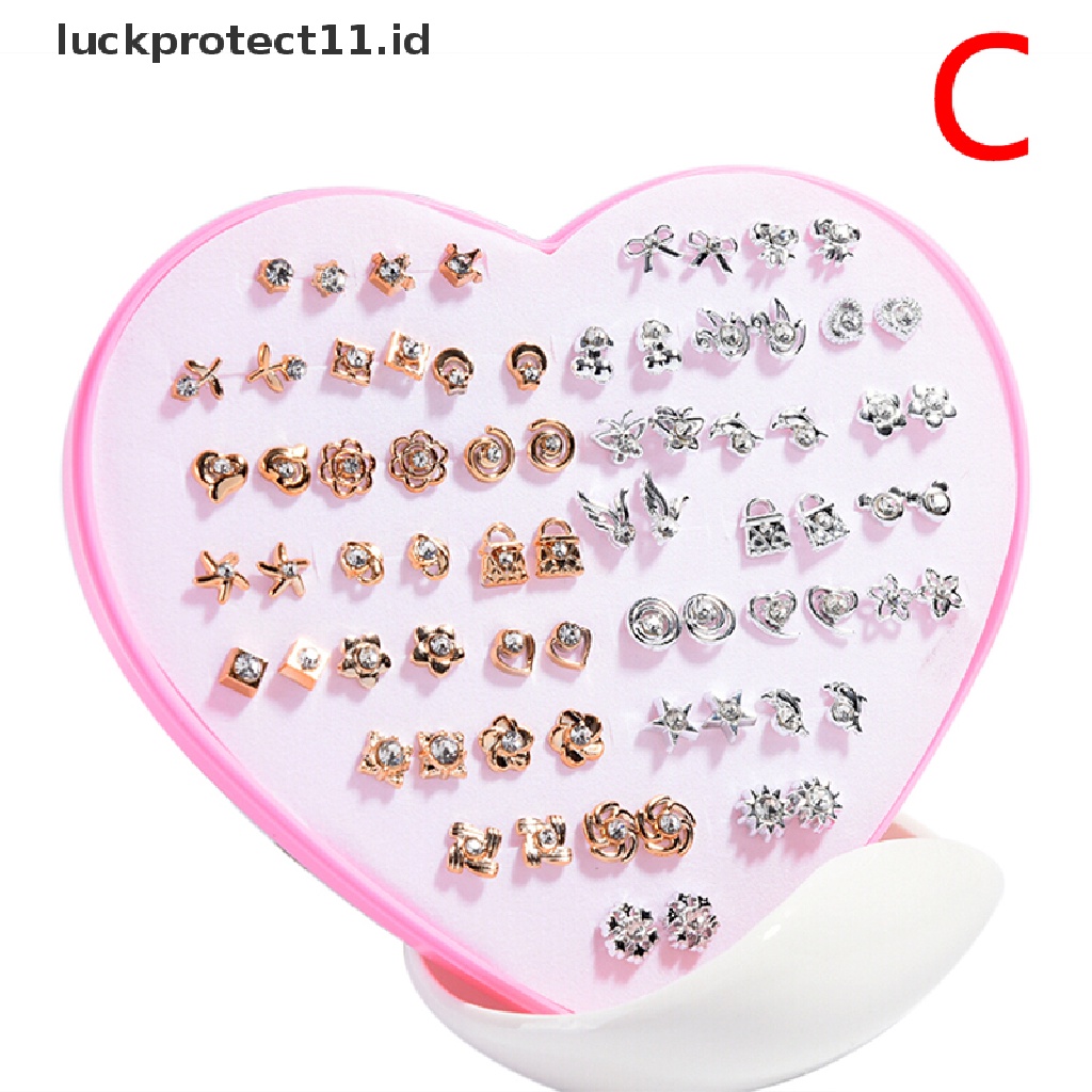 /Fashion Hot// Fashion// 36pasang Fashion Wanita Perempuan Kristal Diamante Bunga Stud Earrings Set Perhiasan.