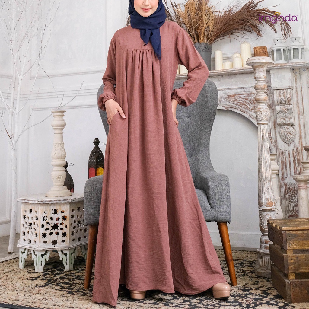 Gamis Kaleela - Gamis Crinkle Airflow Premium - Gamis Polos Premium Original irnanda
