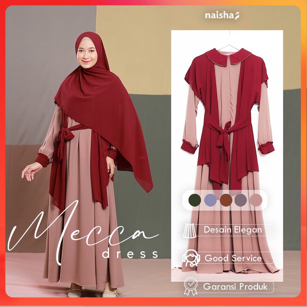 Naisha Official / Mecca Dress / Mecca Family Set / Gamis Couple / Gamis Mecca / Sarimbit Keluarga