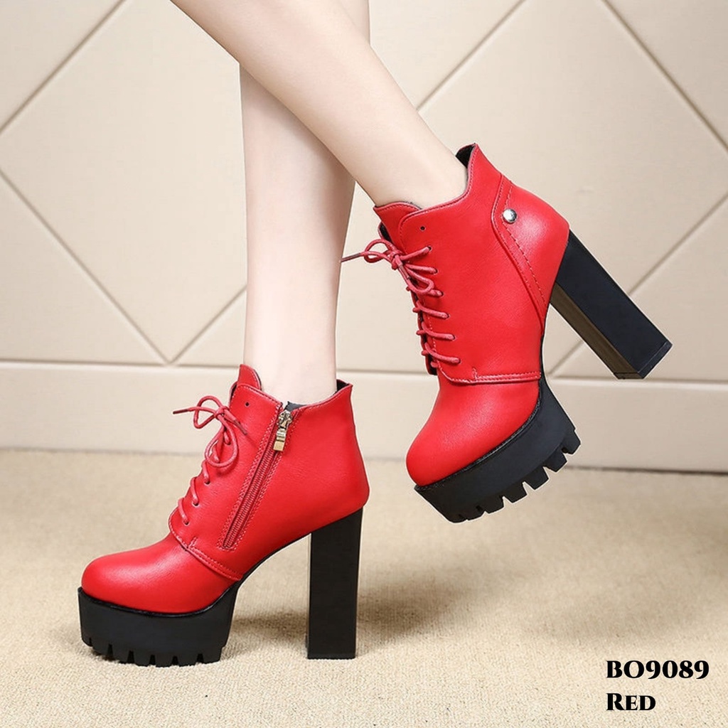 WYN SEPATU BOOTS HIGH BLOCK HEELS MODEL TERKINI BO9089 A808