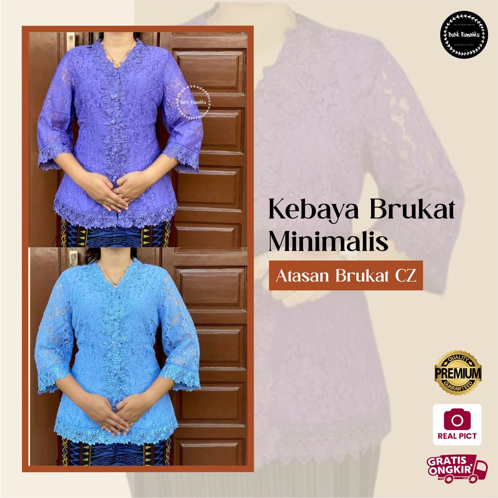 Pakaian Atasan Brukat CZ Blouse Outfit Remaja Baju Kondangan Wanita Kekinian Terlaris By Butik Rumah