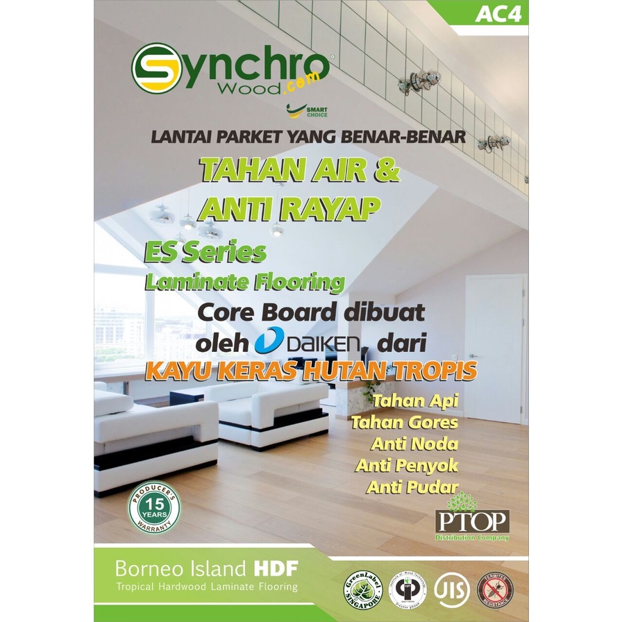 Lantai kayu parket anti rayap Kayu HDF AC 04 / lamminated flooring