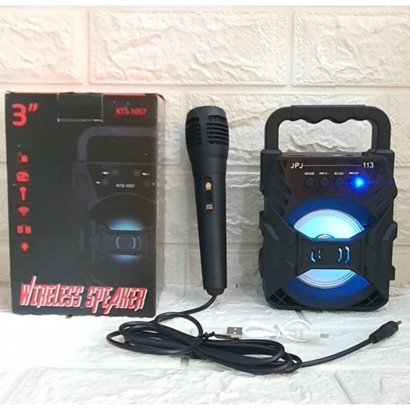 Speaker Bluetooth Portable ERRLY KTS-1057 Super Bass FREE Microphone Kabel