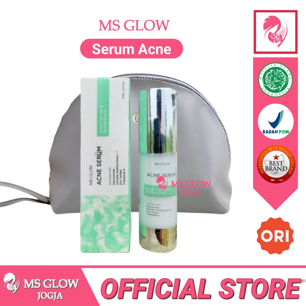 Serum Acne MS Glow Official - Kulit berjerawat mengontrol minyak berlebih mengurangi komedo dan memu
