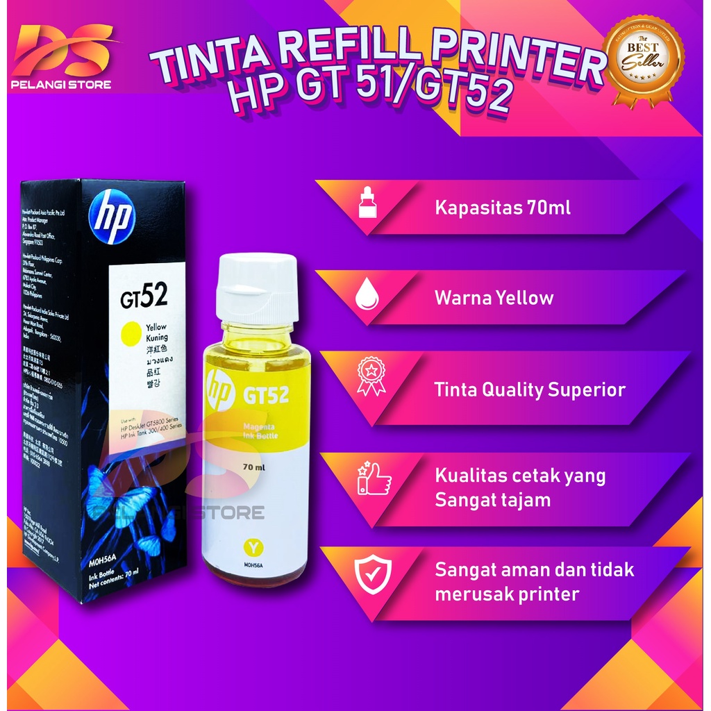 1 SET 4 PCS Tinta HP GT51 GT52 Tinta Printer GT5810 L9U63A GT5820 M2Q28A