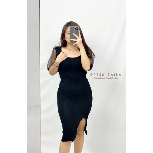 MDLV ~ Dress Raisa Rajut Combi lace Bodycon