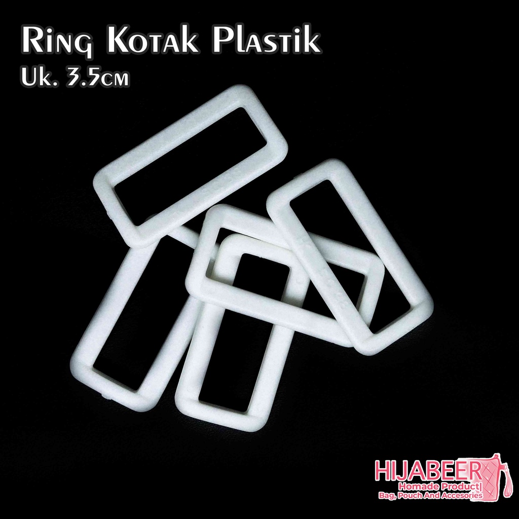 Ring Kotak Plastik Putih – Ring Tas 3,8 cm /10pcs