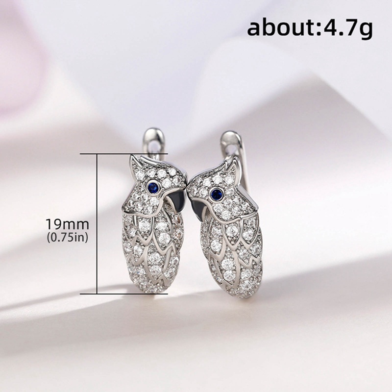 Fancyqube Chic Owl Hoop Earrings Dengan CZ Mempesona Dirancang Baru Anting Hewan Untuk Wanita Pesta Dansa Hadiah Ulang Tahun Perhiasan Trendi