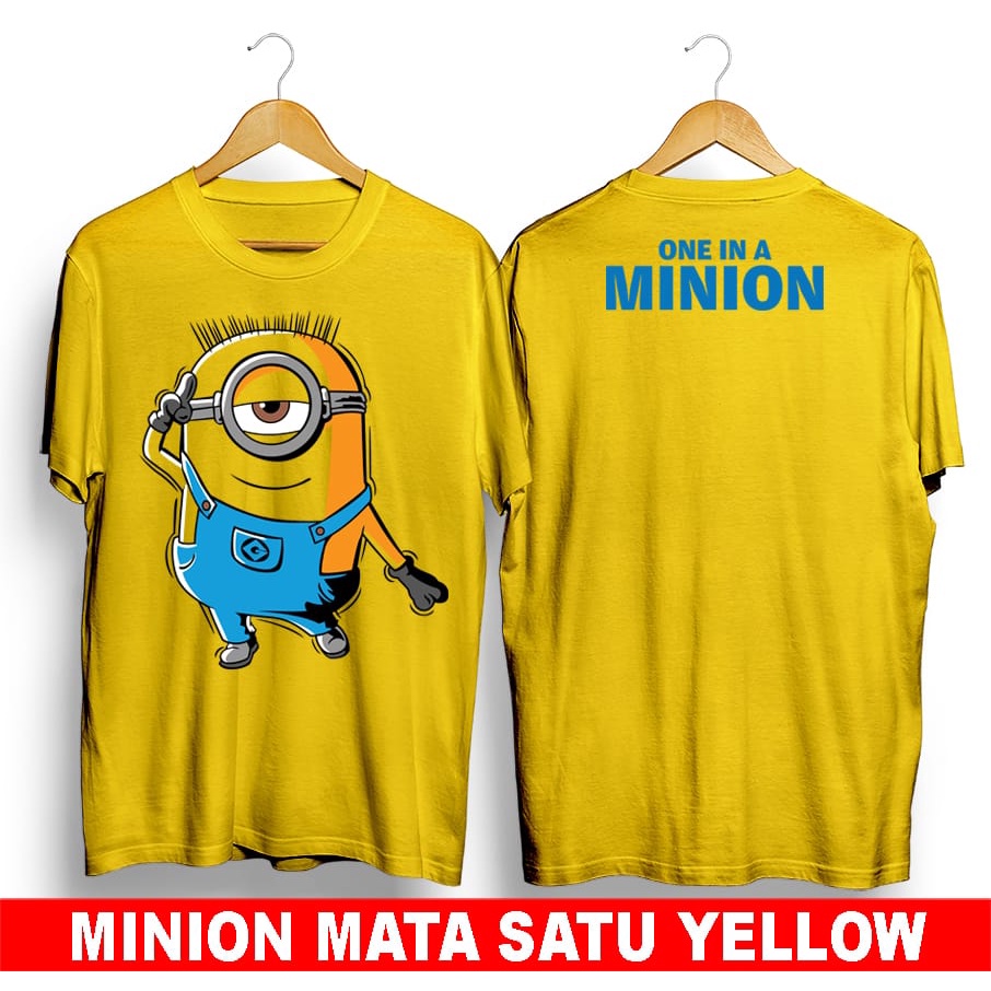 Kaos murah Kaos distro murah baju  distro pria t-shirt murah combed30s minion damai mustard