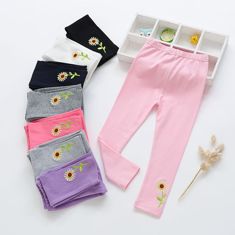 Celana Lejing Anak Perempuan Motif Bunga Kain Tebal Celana Leging Anak Cewek Import Usia 4 5 6 7 Tah