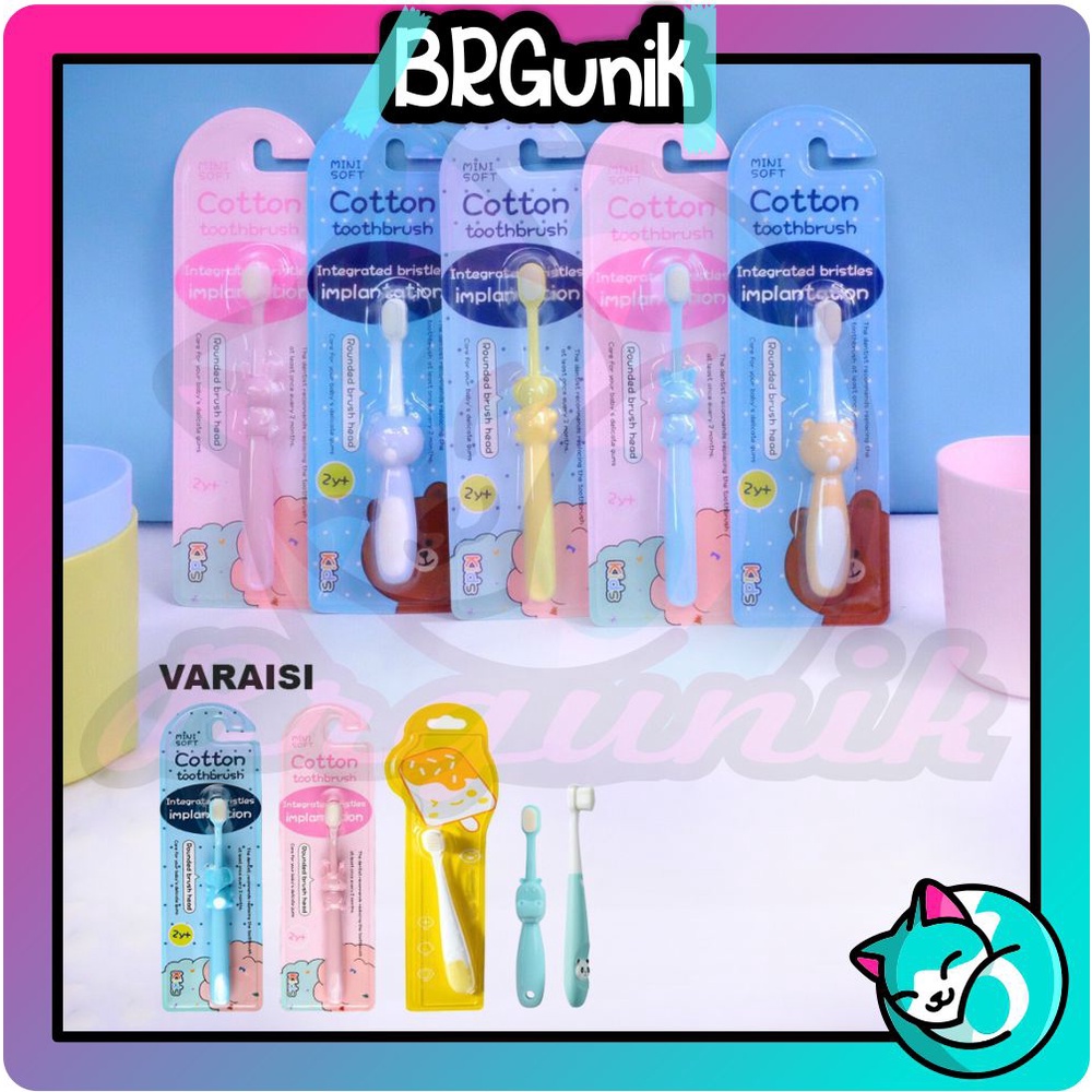 BRGUNIK Sikat Gigi Anak /Sikat Gigi Bayi Karakter Kelinci 2-10 tahun Cotton Toothbrush R576 R578 R844 R848 R849 R877