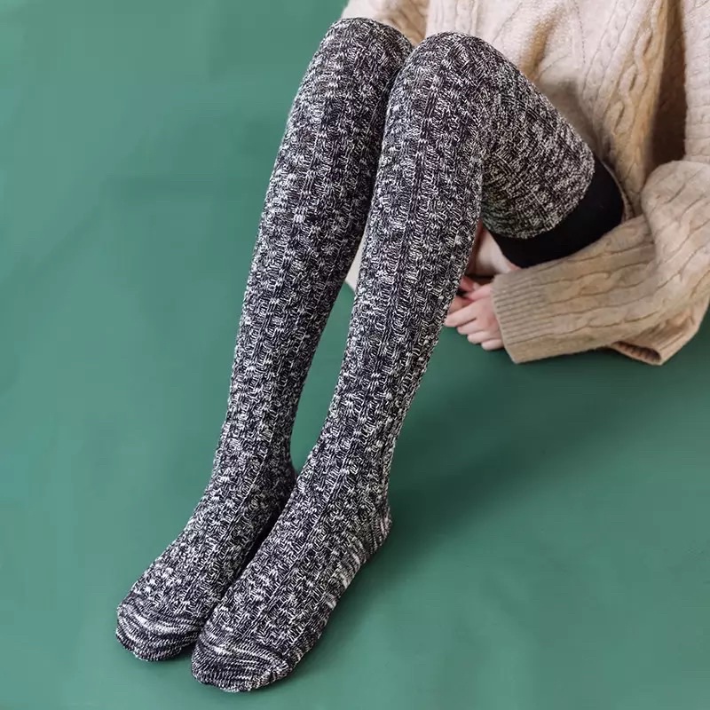 Wool Overknee Boots Socks Kaos Kaki Panjang Selutut