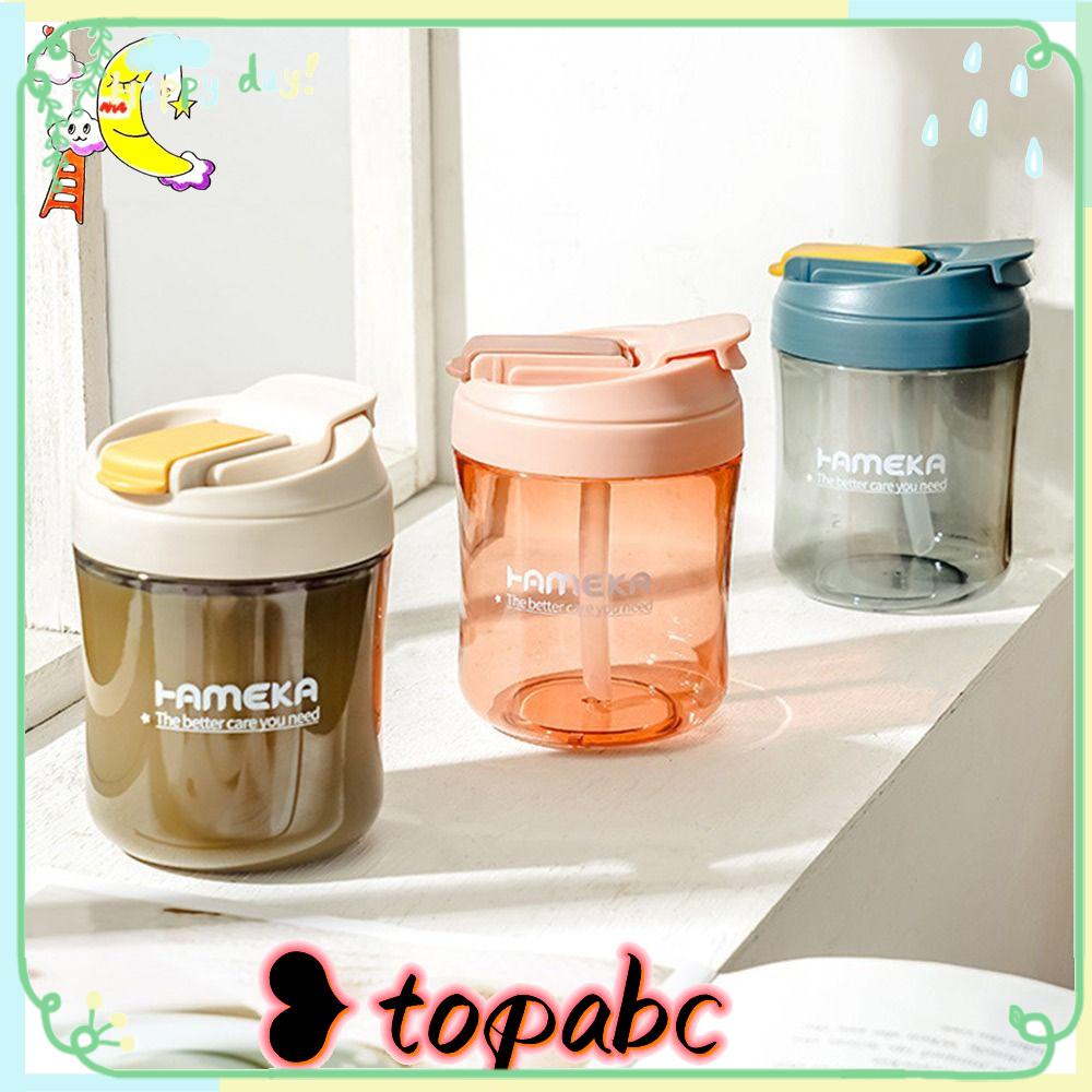 Top Water Bottle Milk Juice Portable Kecil Dengan Sedotan