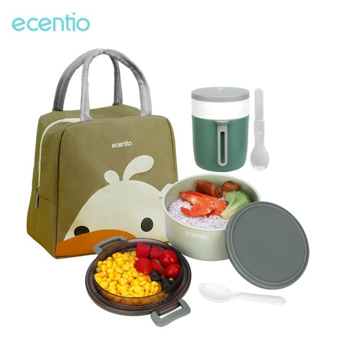 ecentio 1300ml Kotak Makan Lunch box set Tas Bekal Makan lunch bag set