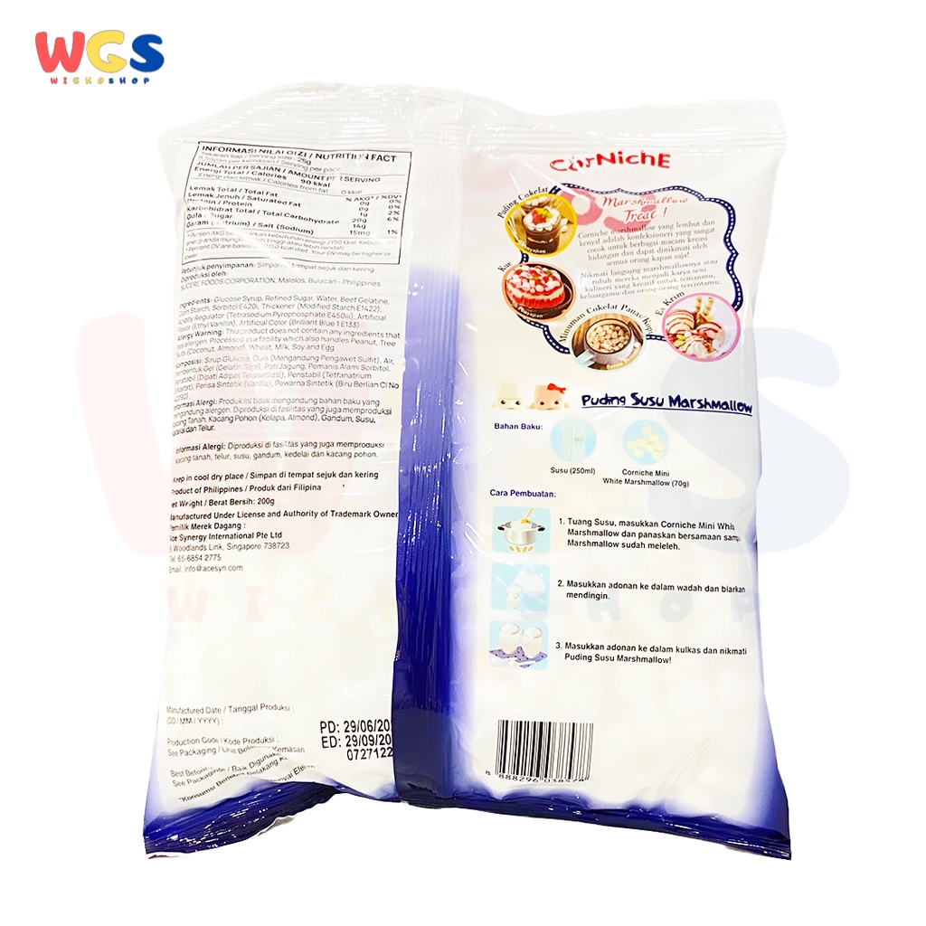 Corniche Mini White Marshmallow Marshmallows 200 gr