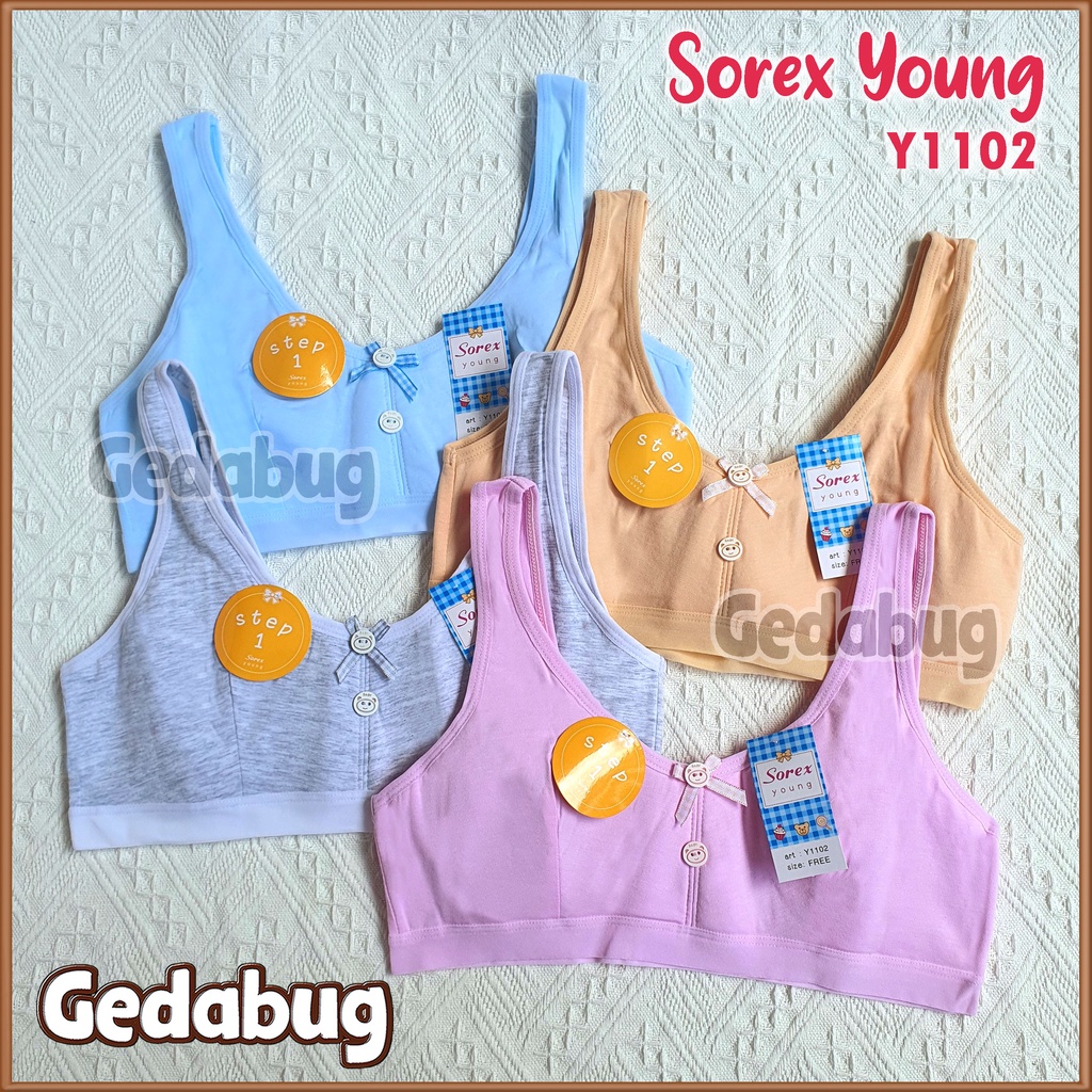 3 Pcs - Sorex Young Y 1102 Miniset Anak Remaja Y1102 Step 1 Freesize Tanpa Kawat Pita kancing