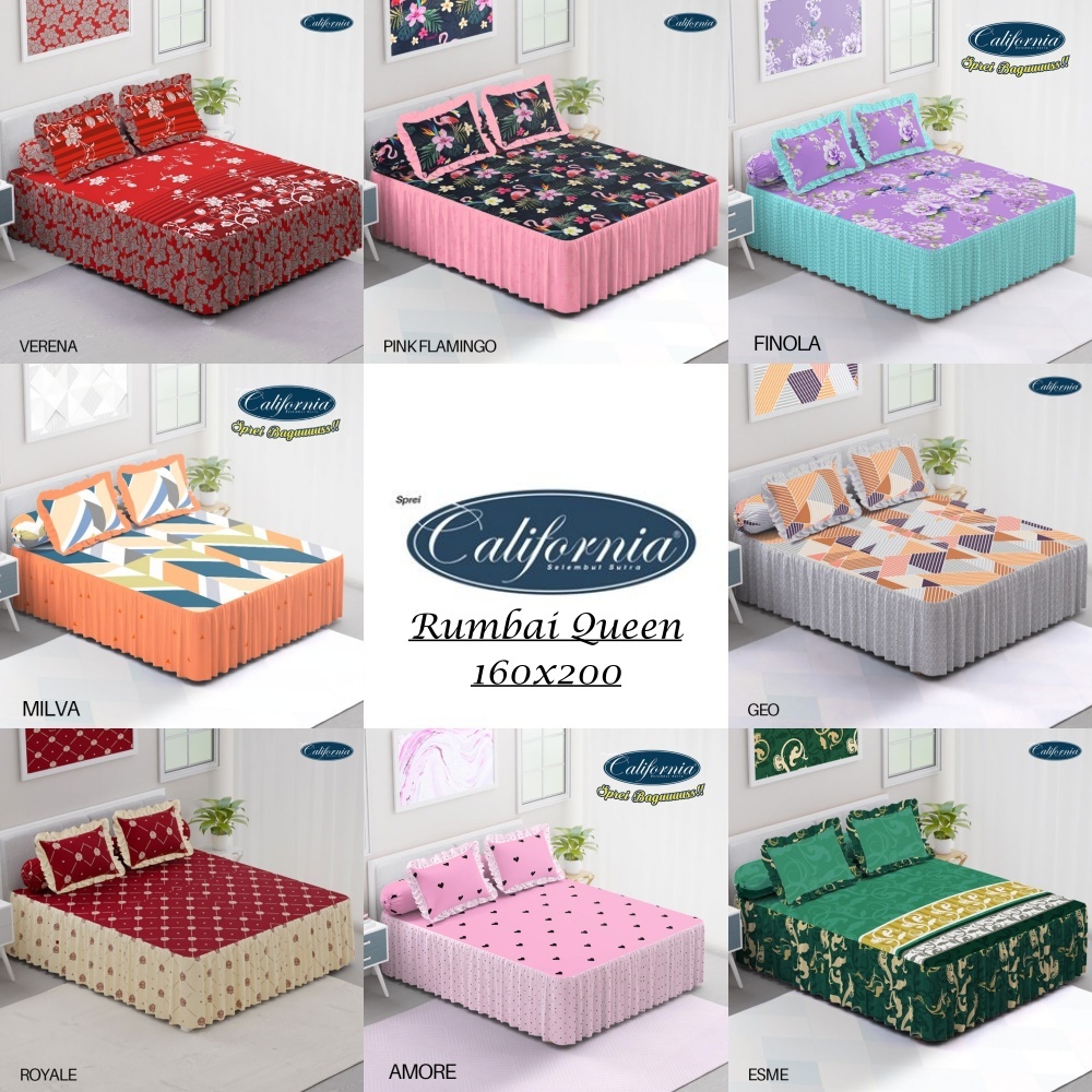 CALIFORNIA - Sprei RUMBAI Queen (160x200) Terlaris pilihan