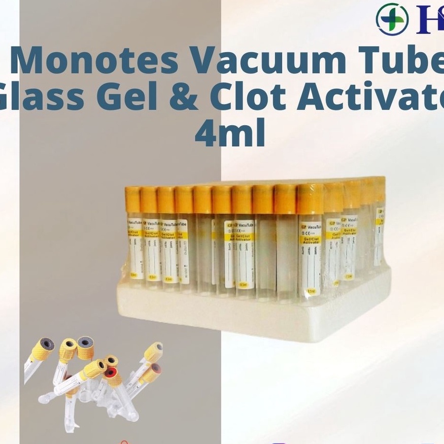 Monotes Vacuum Tube Glass Gel & Clot Activator 4ml