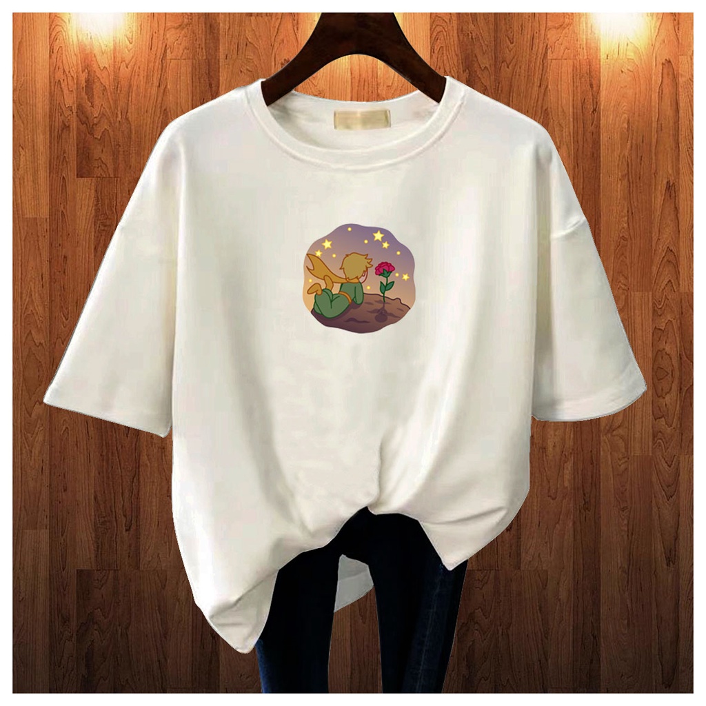 CALVIERO SHOP - BAJU KAOS ATASAN WANITA PRINT LITTLE BOY GALAXY PRINT