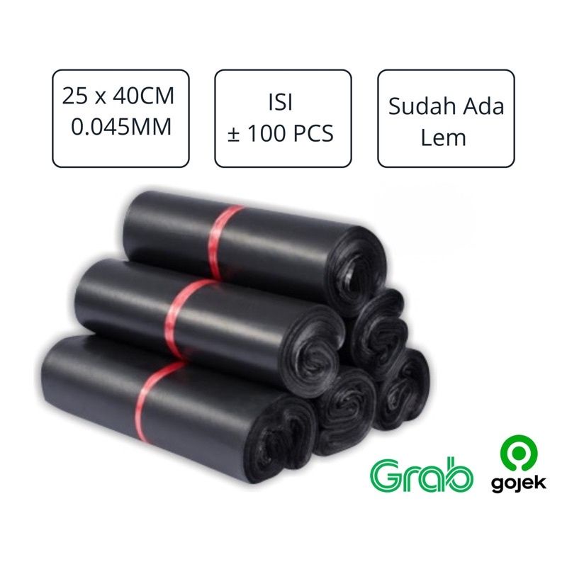 

Plastik Packing Baju/Polymailer Olshop LDPE 25x40CM Glossy Isi 100Pcs Lem Perekat