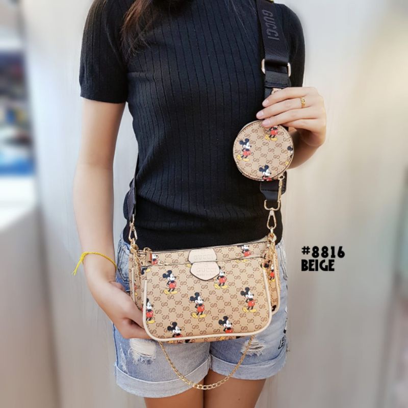 SUPER CAKEP WAJIB BELI TaS slingbag GCC Multi Pochette DisneyXMickeyMouse 8816