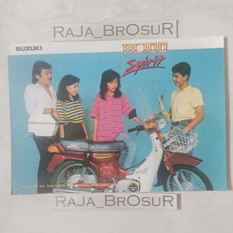 Poster brosur katalog leaflet jadul lawas Suzuki RC 100 RC100 Spirit 1988