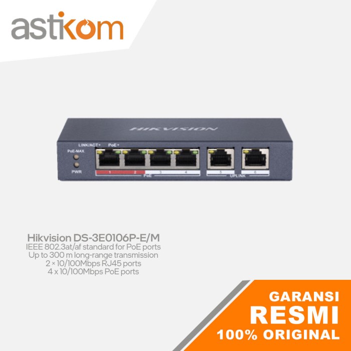 Hikvision Switch Hub POE DS-3E0106P-E/M