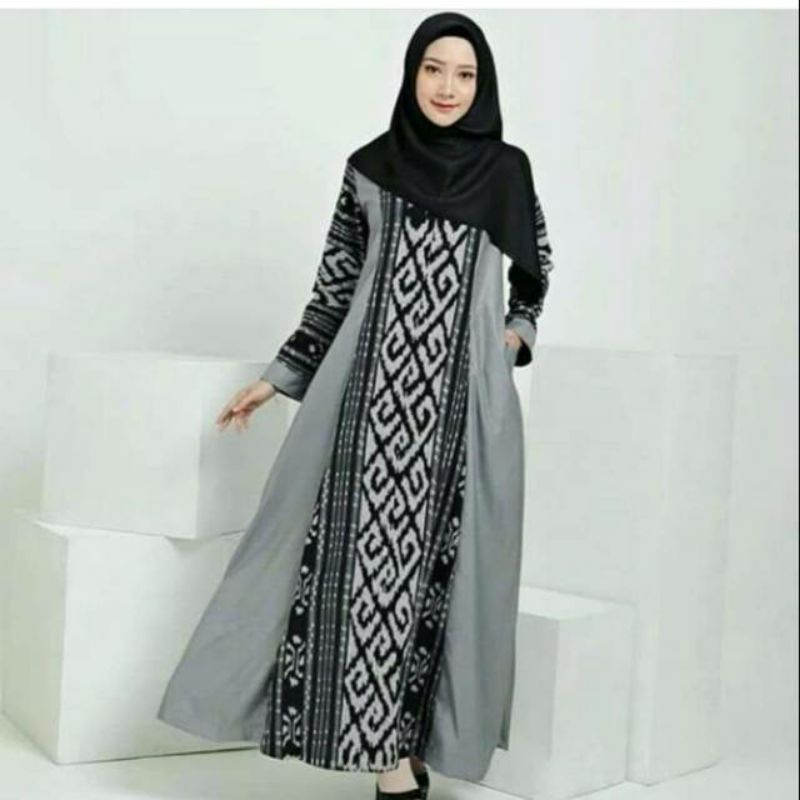 Gamis syar'i terbaru gamis lebaran gamis tenun modern gamis kondangan gamis arisan tenun troso jepar