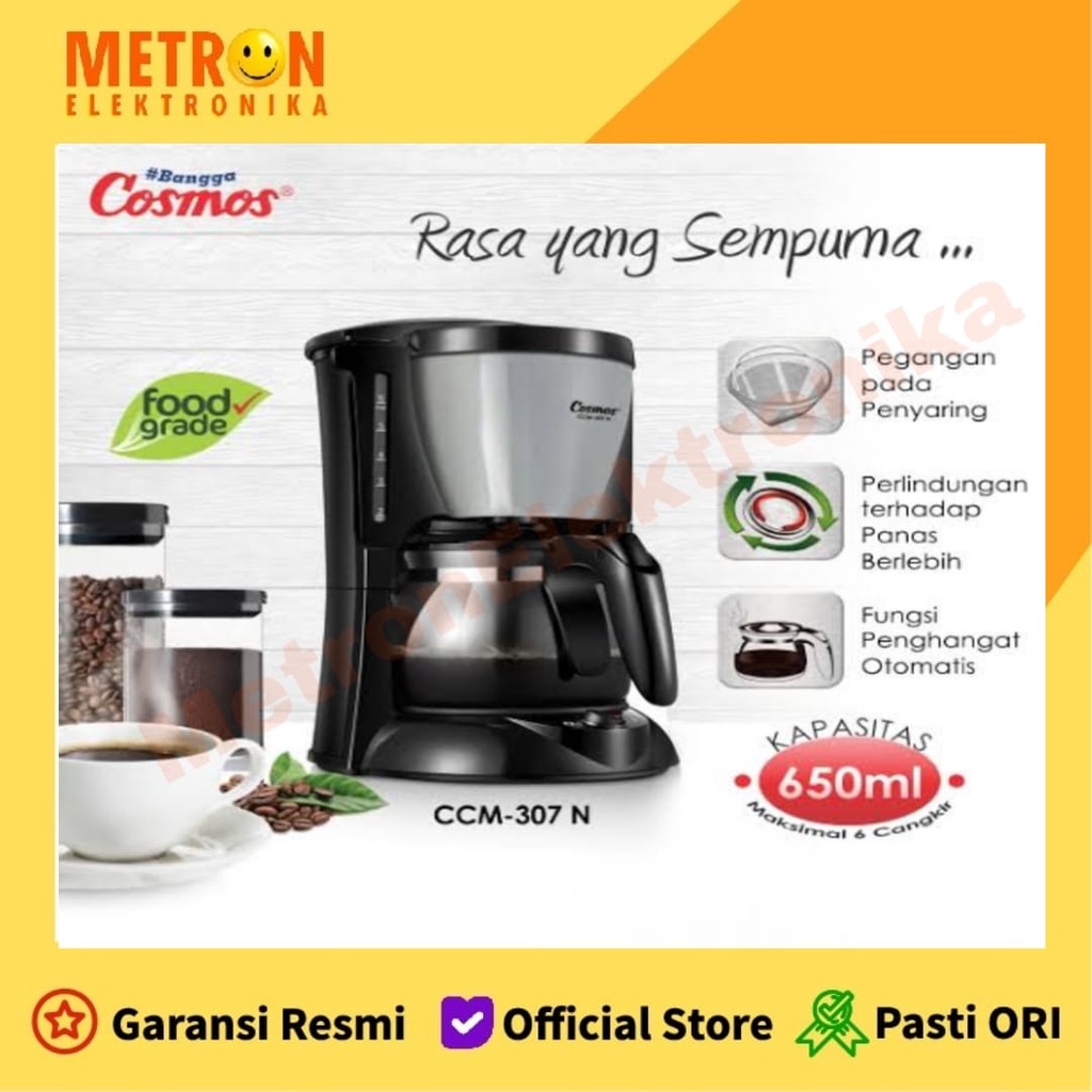 COSMOS CCM 307 N - COFFEE MAKER NEW - 6 CUP 0.65 LT 600 WATT