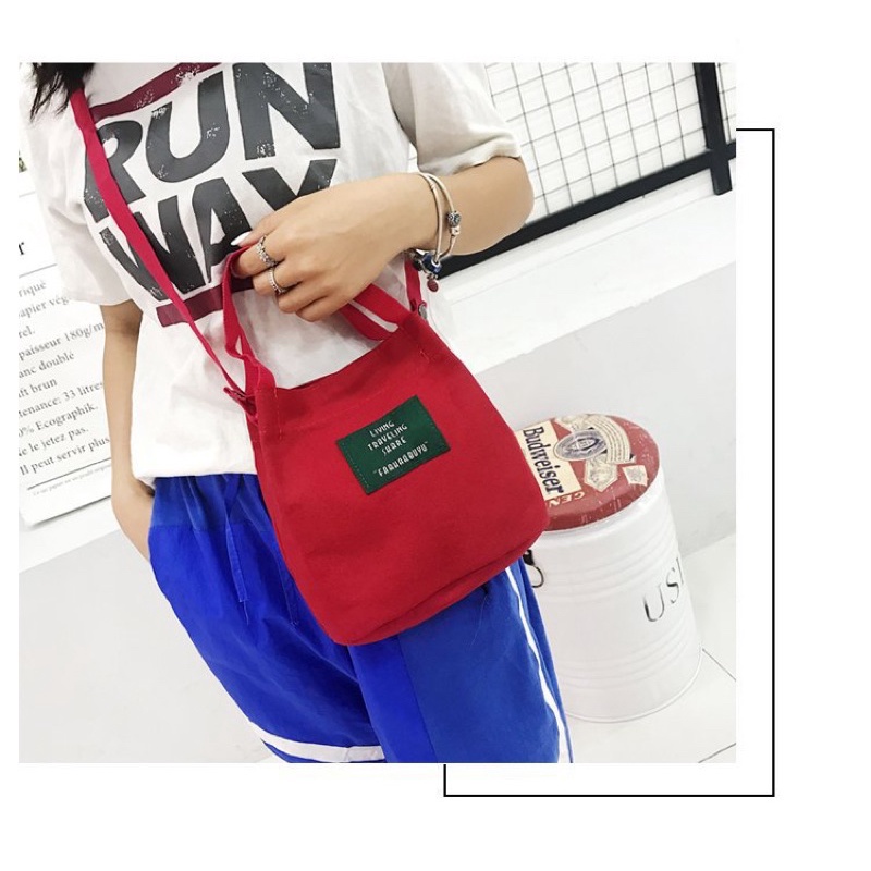 Totebag Wanita Mini Tote Bag Living Traveling Tas Selempang Kanvas