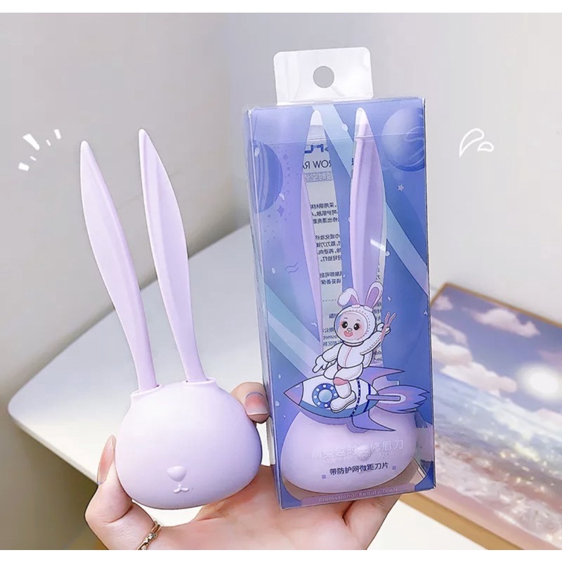 2PCS EYEBROW RAZOR SET RABBIT - Cute Rabbit Shape Design Eyebrow Trimmer 2pcs/set Facial Hair Remover Eyebrow Lip Razor Eyebrow Trimmers Beauty Makeup Tool Set