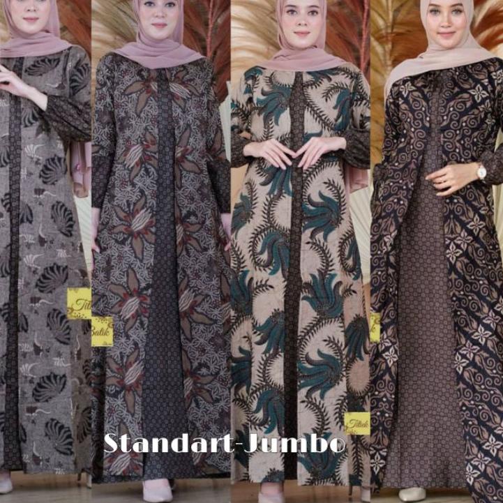 Miliki Gamis Batik Jumbo Modern  - Gamis Busui All Size/Gamis Batik Kombinasi - Gamis Batik 스
