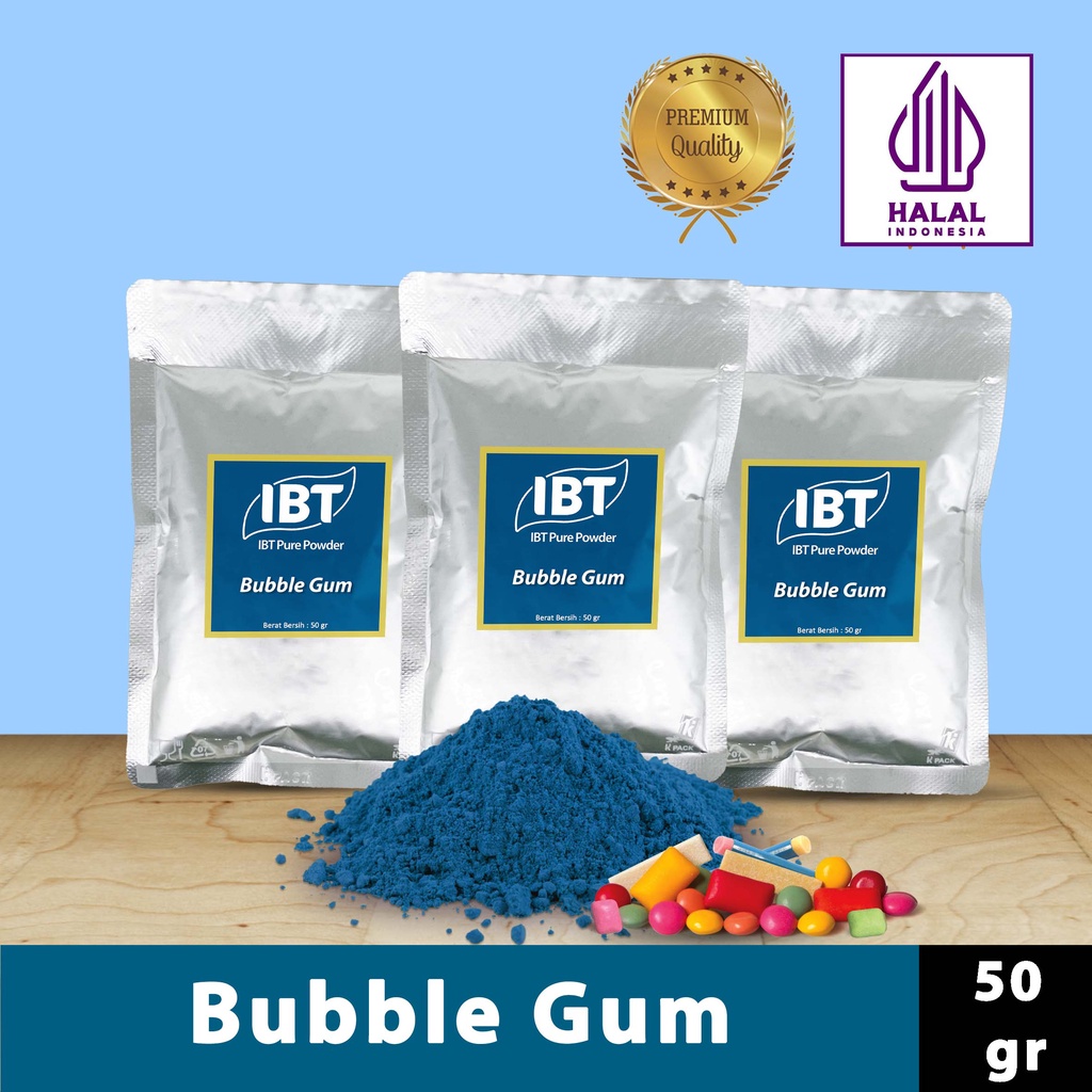 

Bahan Makanan Serbuk Bubuk Kue Bubble Gum IBT Pure Powder Murni 50gr