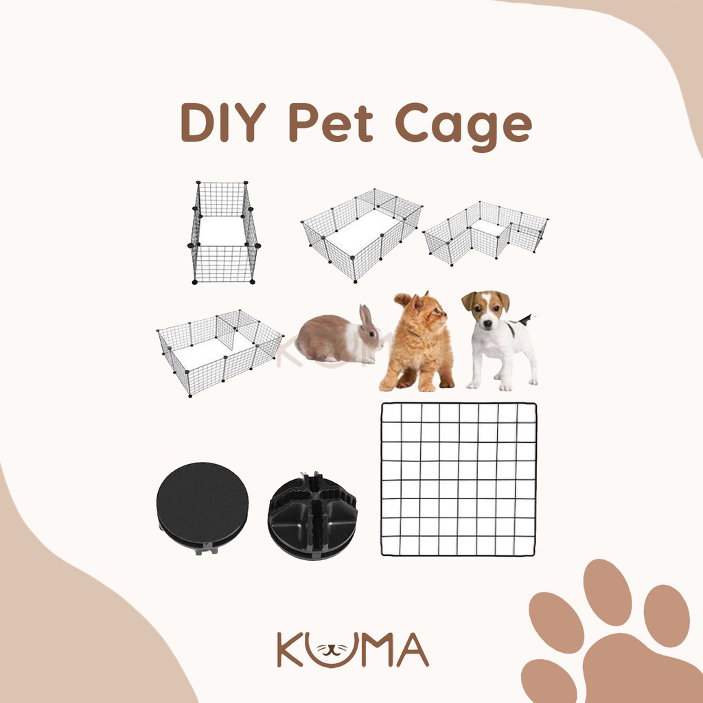 [KUMA] 35*35 CM Kandang Hewan Pagar Besi DIY Pet Cage Satuan | Kandang Hewan Kucing Anjing Kelinci M
