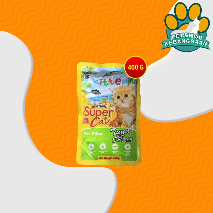 Super Cat Pouch Makanan Basah Kucing Wet Food SuperCat 400 Gram