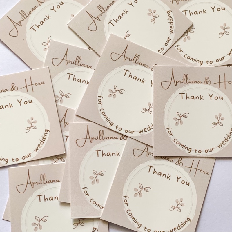 Kartu Souvenir custom (4,5x4,5cm) ISI 50 | kartu souvenir nikahan/aqiqah/dll