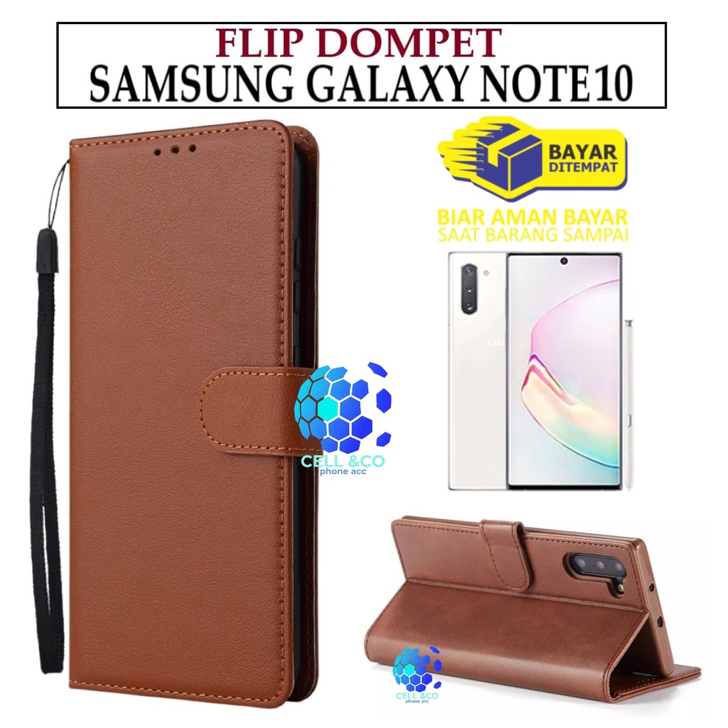 FLIP COVER SAMSUNG GALAXY NOTE 10 LEATHER WALLET PREMIUM FLIP CASE BUKA TUTUP KESING HP CASING FLIP CASE WALLET SAMSUNG GALAXY NOTE 10