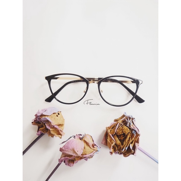 Flavia Eyewear - Kacamata Cathy Cat Eye Acetat (custom minus, photochromic, blueray, bluechromic dan photobrown)