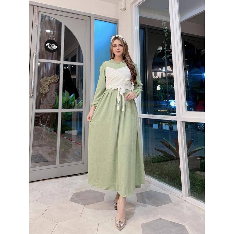 DRESS LESTI MAXI LD 110 / DRESS PANJANG LESTI LD 110