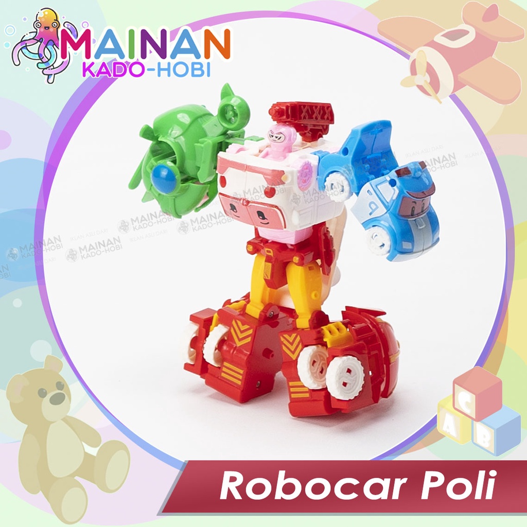 MAINAN ANAK MINIATUR DEFORMATION ROBOT ROBOCAR POLI TOYS