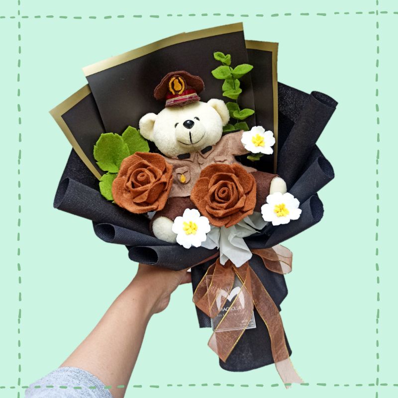 Buket Boneka Polisi - Buket Boneka Wisuda - Buket Wisuda Murah