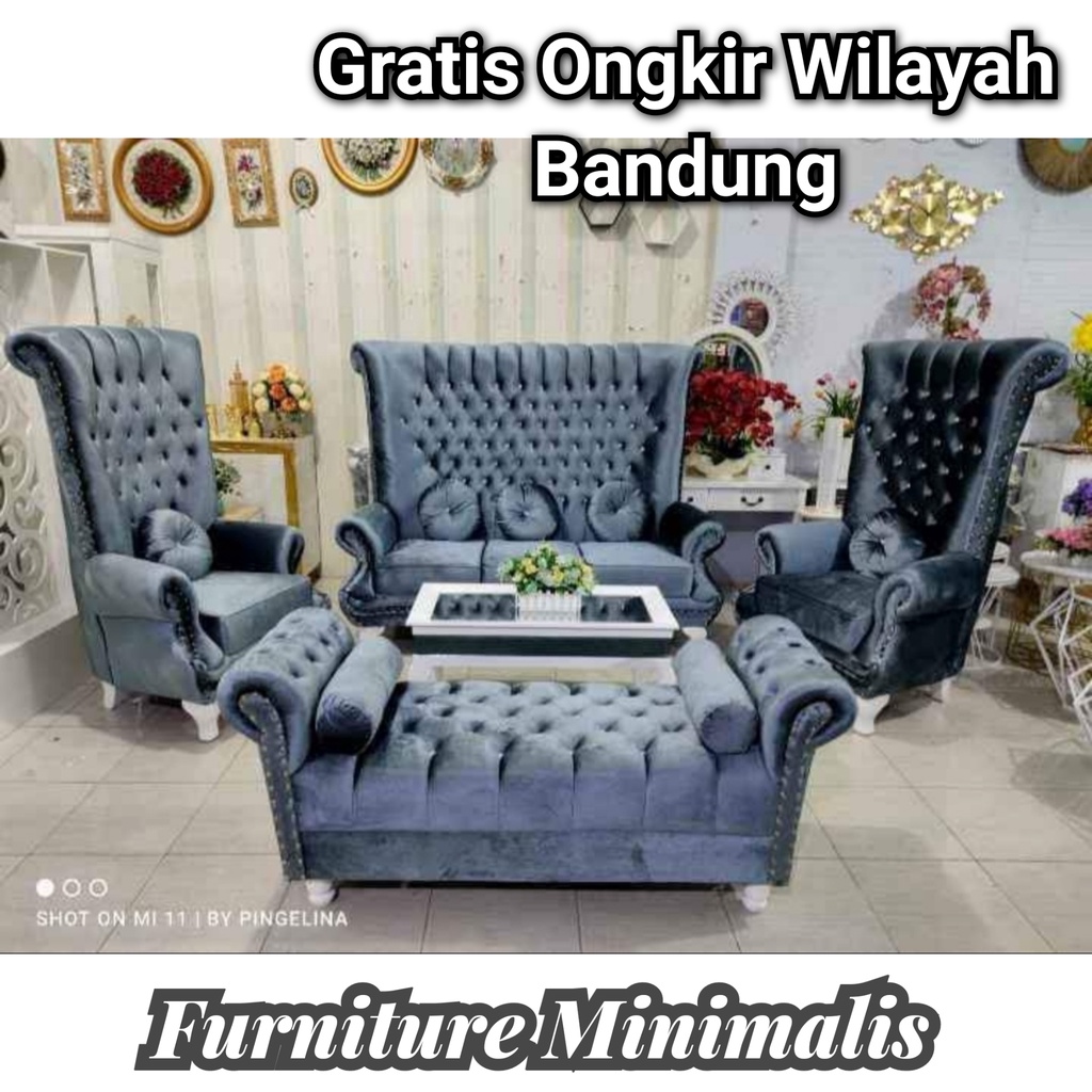 1 Set Sofa Ruang Tamu Minimalis Mewah Sofa Chesterfield Ruang Tamu Minimalis Modern