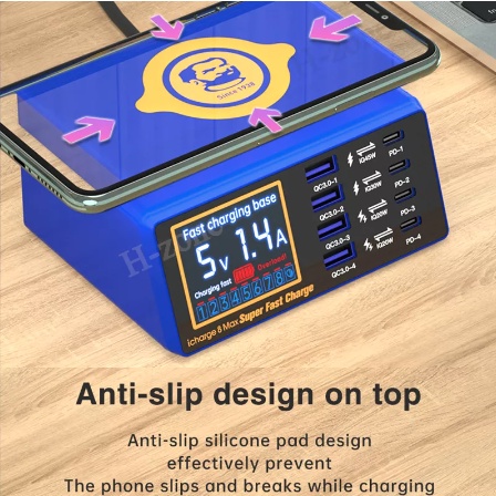 MECHANIC iCharger 8 Max 15W USB 9 port QC 3.0 PD Smart wireless Charger LCD Digital Display for IPhone Android fast charge