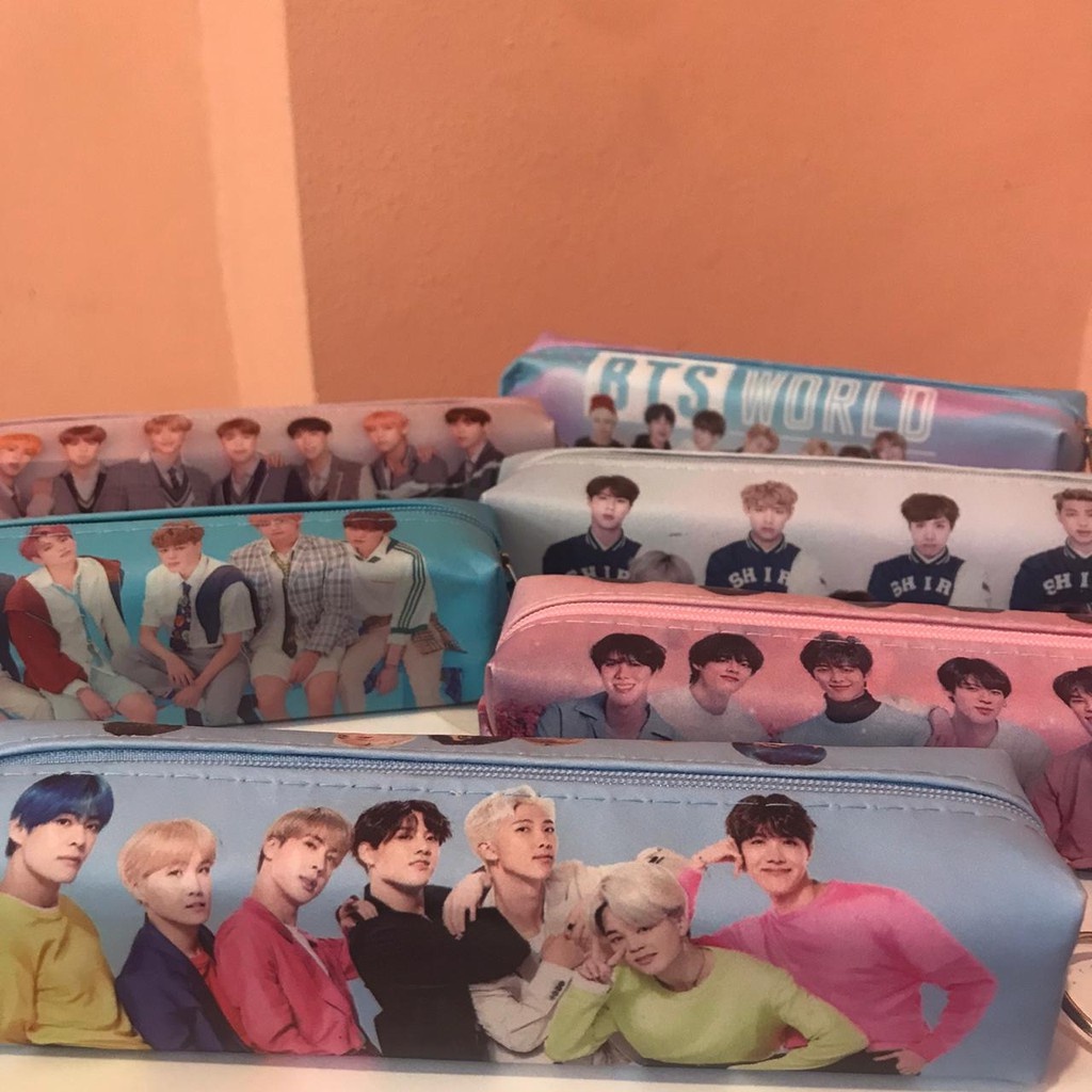 KOTAK PENSIL BTS 1 SET ISI 6 PCS TEMPAT PENSIL BANGTANBOYS ARMY IMPORT TERMURAH READY GROSIR DAN COD