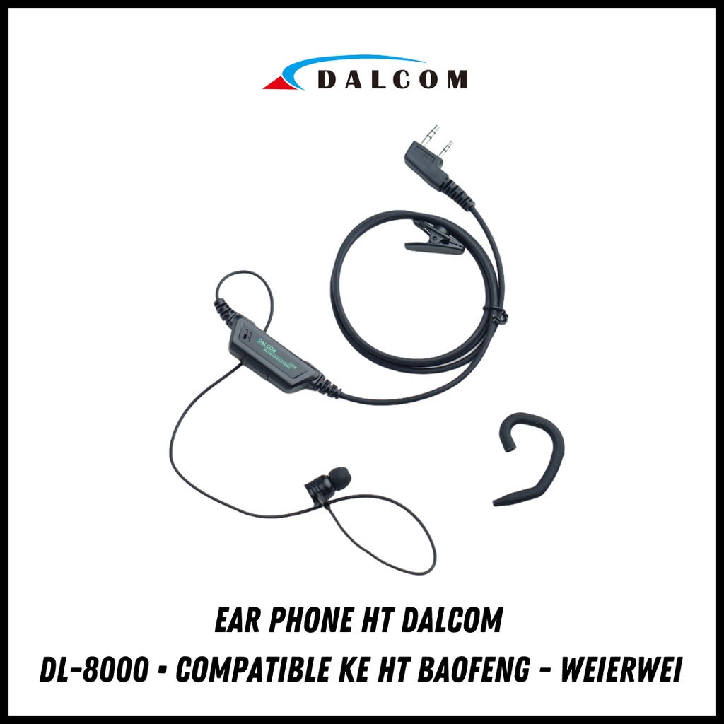 HANDSFREE HEADSET EARPHONE DALCOM COCOK UNTUK HT BAOFENG WEIERWEI PXTON SCOM REDELL BERLIN VERXION