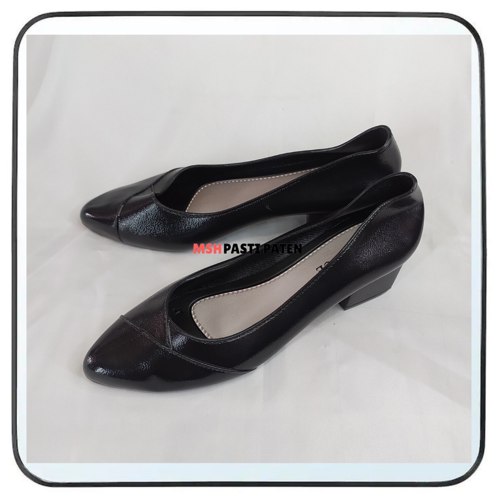 Balance st 632 size 36-40/sepatu formal pantofel wanita pansus hitam polos tinggi 4 cm